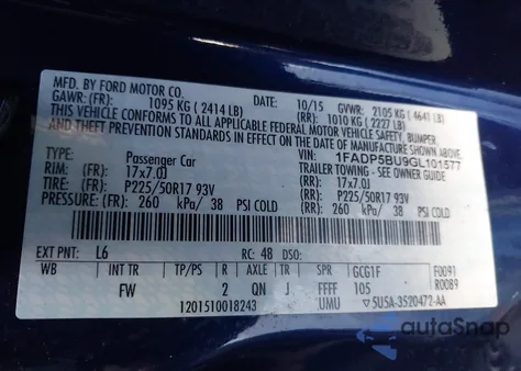2016 Ford C-Max Hybrid Sel from USA, damaged, VIN 1FADP5BU9GL101577